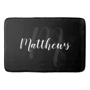 Modern Personlig Monogram & Family Namn Badrumsmatta