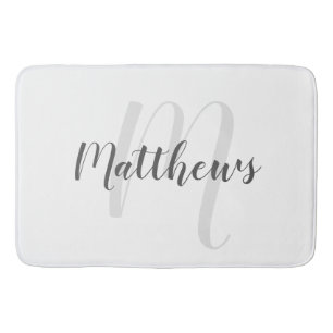 Modern Personlig Monogram & Family Namn Badrumsmatta
