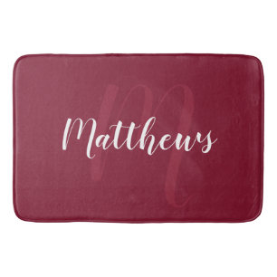 Modern Personlig Monogram & Family Namn Badrumsmatta