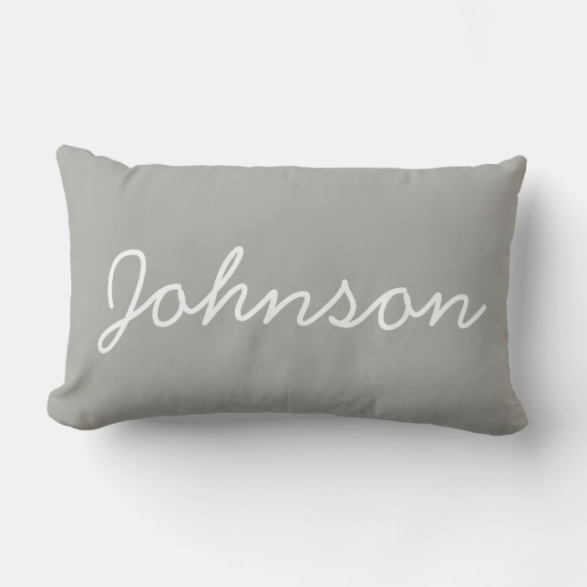 Modern Personlig Monogram Grått Dekorativ kudde (Framsida)