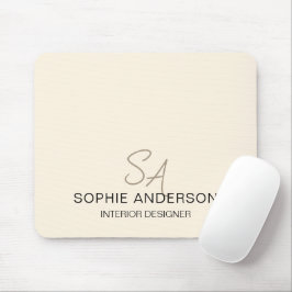 Modern personlig monogram kräm professionell närin musmatta