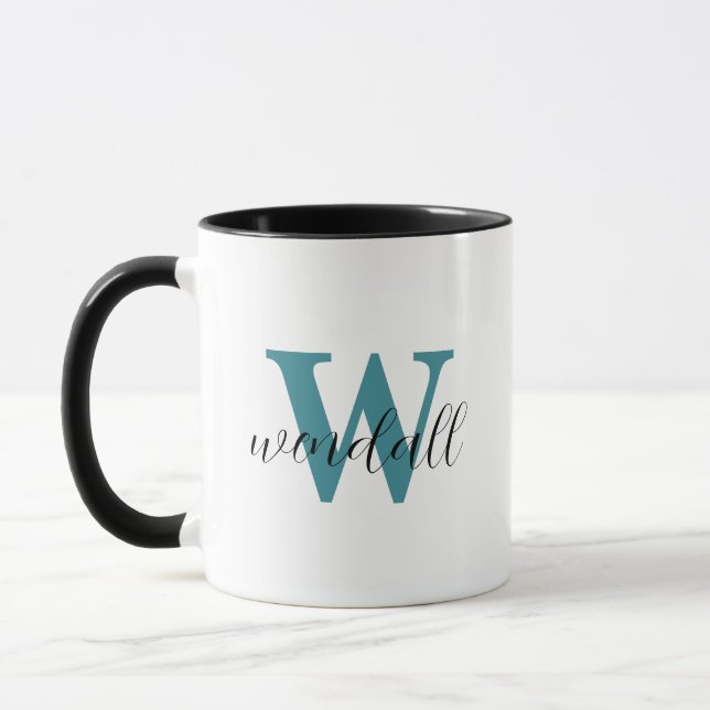 Modern Personlig Monogram Mugg (Vänster)