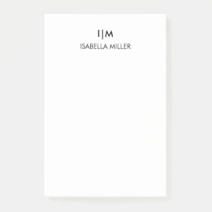 Modern Personlig Monogram Namn Post-it Block
