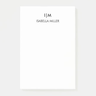 Modern Personlig Monogram Namn Post-it Block