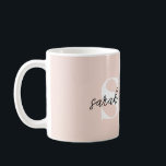 Modern Personlig Monogram Namn Rosa Kaffemugg<br><div class="desc">Modern Personlig Monogram Namn Rosa-kaffe Mugg</div>