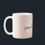 Modern Personlig Monogram Namn Rosa Kaffemugg<br><div class="desc">Modern Personlig Monogram Namn Rosa-kaffe Mugg</div>