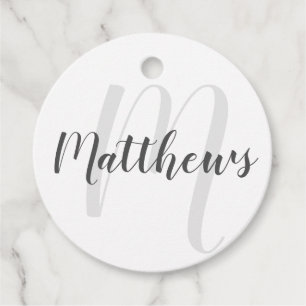 Modern Personlig Monogram och Familj Namn Gåvor Etiketter