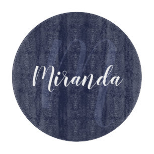 Modern Personlig Monogram och marinblått Namn