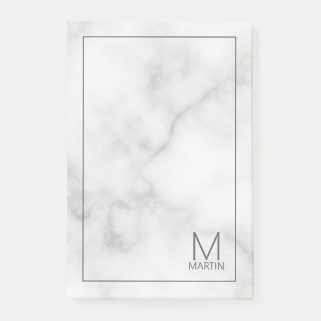 Modern Personlig Monogram och Namn Anteckningsbloc Post-it Block (Framsida)