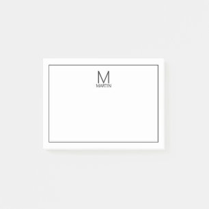 Modern Personlig Monogram och Namn Anteckningsbloc Post-it Block