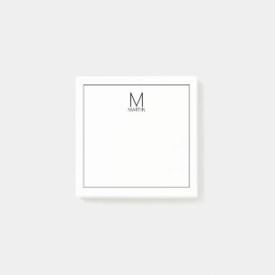 Modern Personlig Monogram och Namn Anteckningsbloc Post-it Block