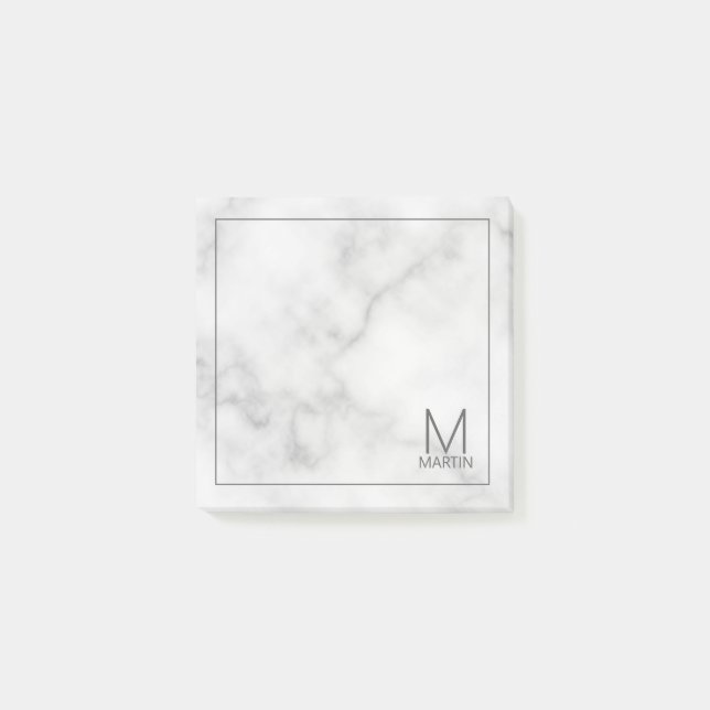 Modern Personlig Monogram och Namn Anteckningsbloc Post-it Block (Framsida)