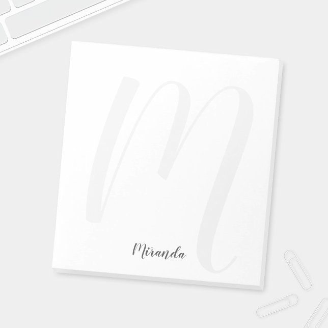 Modern Personlig Monogram och Namn Anteckningsblock (Skapare uppladdad)