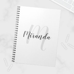 Modern Personlig Monogram och Namn Anteckningsbok