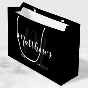 Modern Personlig Monogram och Namn Black