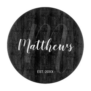 Modern Personlig Monogram och Namn Black