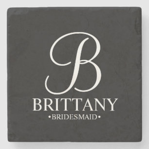 Modern Personlig Monogram och Namn Bridesmaid Stenunderlägg