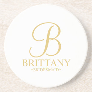 Modern Personlig Monogram och Namn Bridesmaid Underlägg