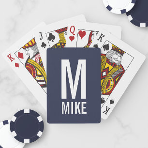 Modern Personlig Monogram och Namn Casinokort
