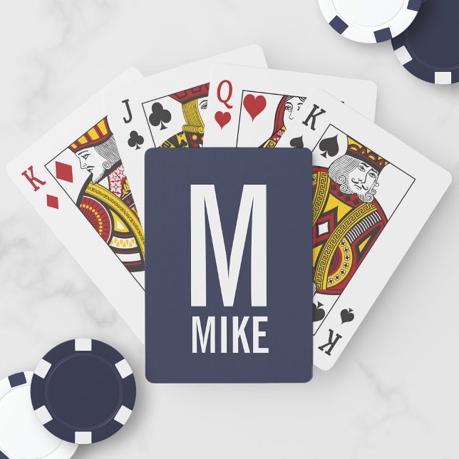 Modern Personlig Monogram och Namn Casinokort (Skapare uppladdad)