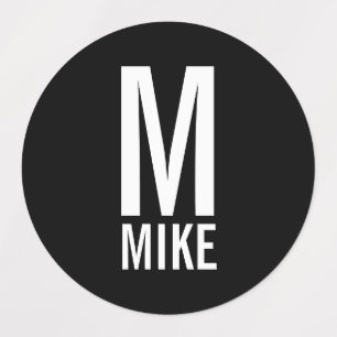 Modern Personlig-monogram- och Namn-etiketter Klistermärke