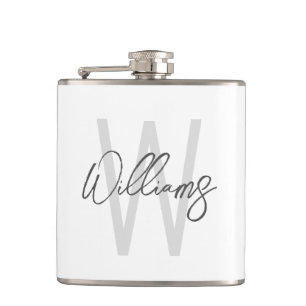 Modern personlig monogram och namn fickplunta