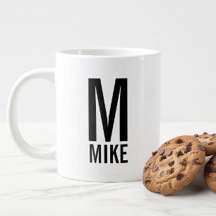 Modern Personlig Monogram och Namn Jumbo Mugg