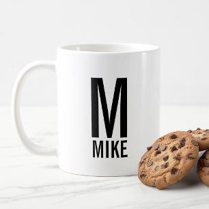 Modern Personlig Monogram och Namn Kaffemugg