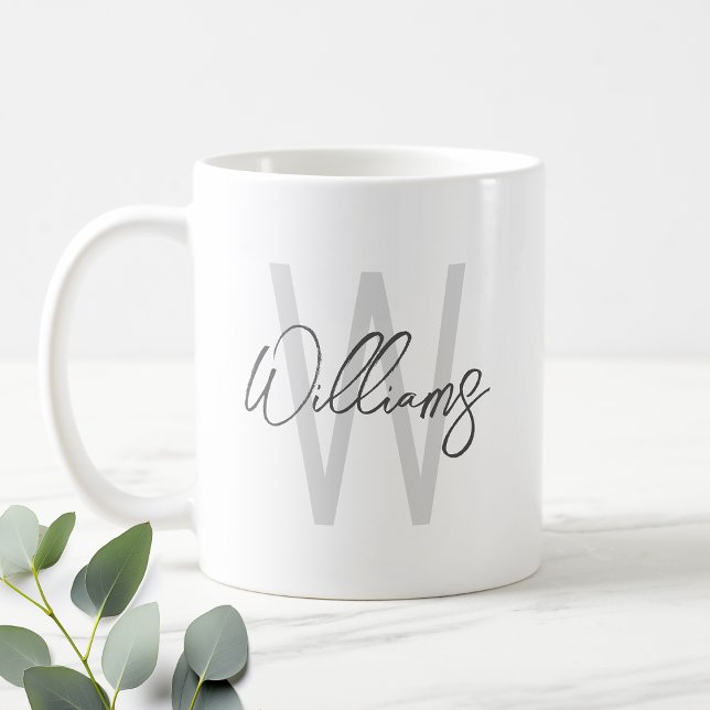 Modern personlig monogram och namn kaffemugg (Skapare uppladdad)