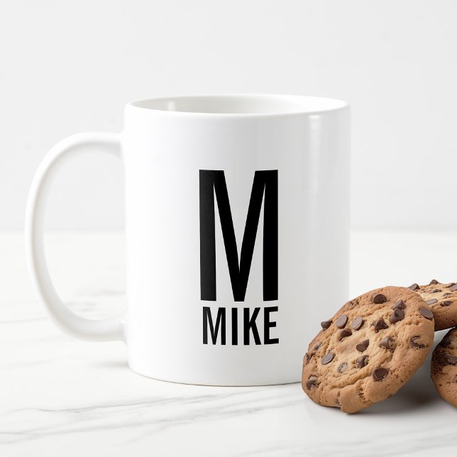 Modern Personlig Monogram och Namn Kaffemugg (Skapare uppladdad)