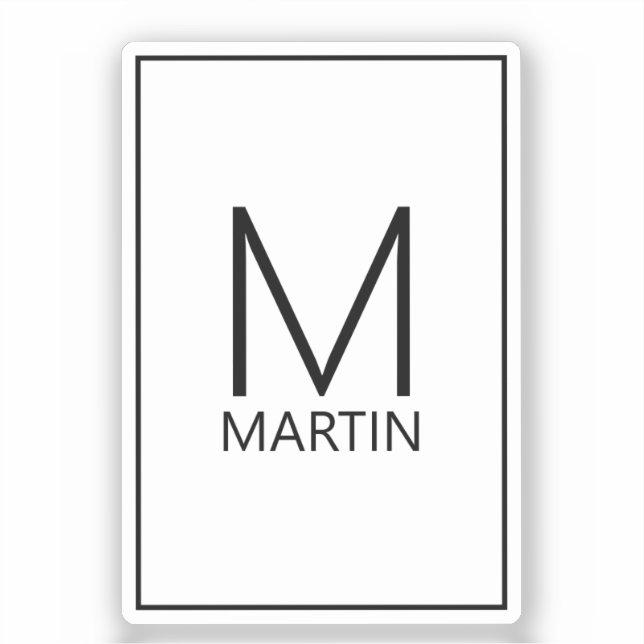 Modern Personlig Monogram och Namn Klistermärken (Framsida)