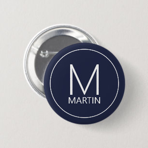 Modern Personlig Monogram och Namn-knapp Knapp