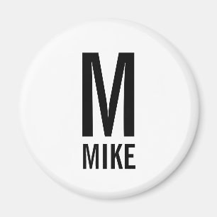 Modern Personlig Monogram och Namn Magnet
