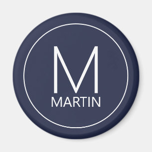 Modern Personlig Monogram och Namn Magnet