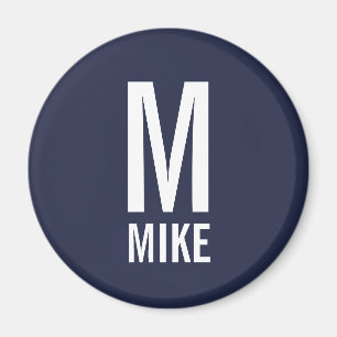 Modern Personlig Monogram och Namn Magnet