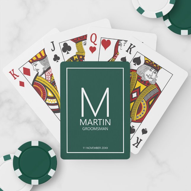 Modern Personlig Monogram och Namn Marskalkar Casinokort (Skapare uppladdad)