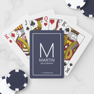 Modern Personlig Monogram och Namn Marskalkar Casinokort