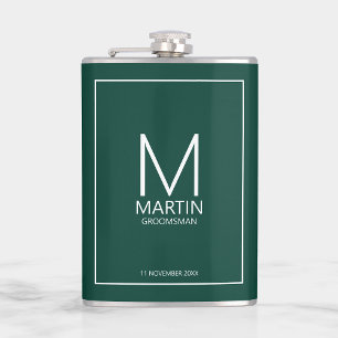Modern Personlig Monogram och Namn Marskalkar Fickplunta
