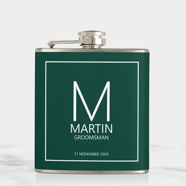 Modern Personlig Monogram och Namn Marskalkar Fickplunta (Skapare uppladdad)
