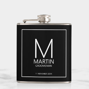 Modern Personlig Monogram och Namn Marskalkar Fickplunta