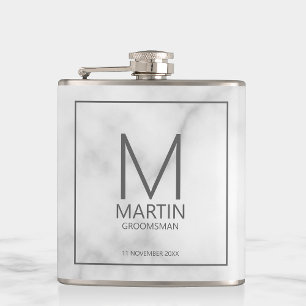 Modern Personlig Monogram och Namn Marskalkar Fickplunta