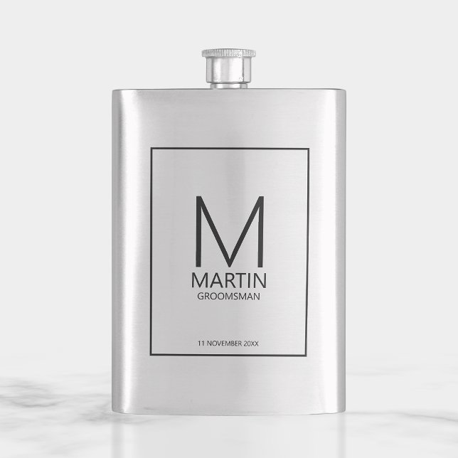 Modern Personlig Monogram och Namn Marskalkar Fickplunta (Skapare uppladdad)