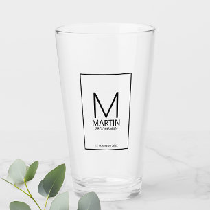 Modern Personlig Monogram och Namn Marskalkar Glaskopp