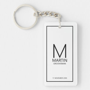 Modern Personlig Monogram och Namn Marskalkar Nyckelring