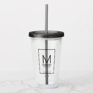Modern Personlig Monogram och Namn Marskalkar Take Away Mugg
