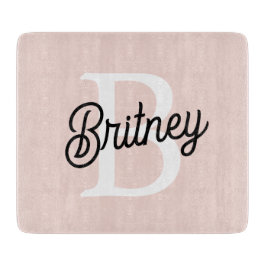 Modern Personlig Monogram och Namn Pastel Rosa