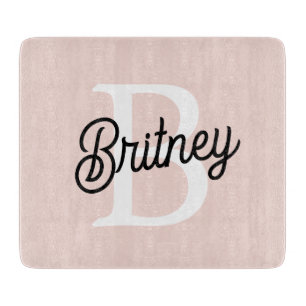 Modern Personlig Monogram och Namn Pastel Rosa