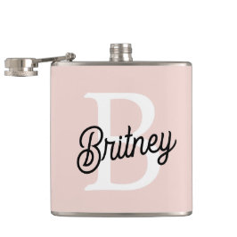 Modern Personlig Monogram och Namn Pastel Rosa Fickplunta