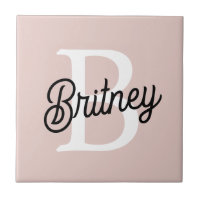 Modern Personlig Monogram och Namn Pastel Rosa