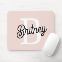 Modern Personlig Monogram och Namn Pastel Rosa